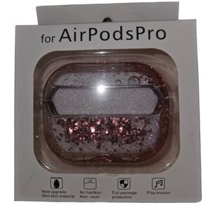 Apple Pink & Circle Glitter Liquid Movement Airpod Pro Case Protector